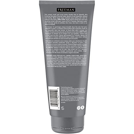 Freeman Mascarilla y exfoliante en gel de azúcar negra y carbón