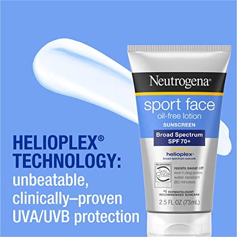 Neutrogena Sport Face Protector Solar Facial Libre Aceite Locion SPF70
