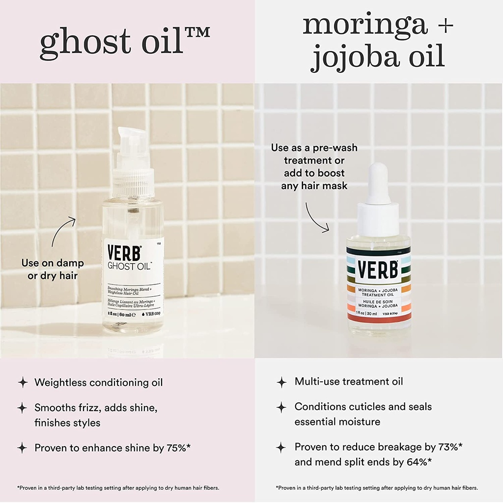Verb Ghost Oil Aceite para Cabello Vegano revitalizante para el cabello nutre y promueve el brillo, sin parabenos, sin sulfatos 60ml