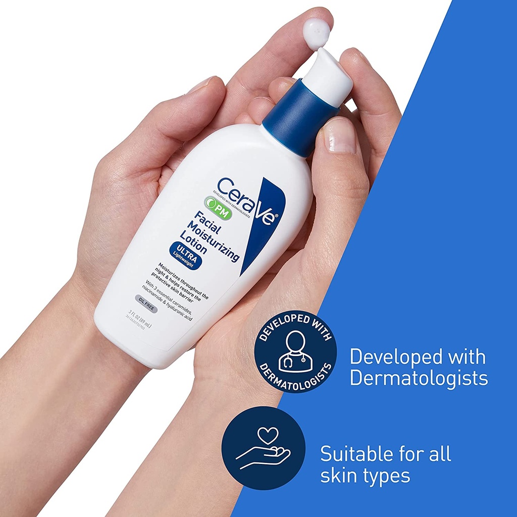 CeraVe PM Facial Moisturizing Lotion 89ml | Locio Hidratante Noche