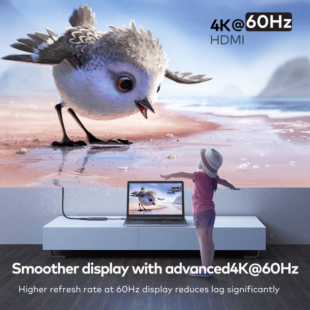 VAVA USB C Hub 8 en 1 4K HDMI, 3 USB, 2USB-C, Tarjeta SD