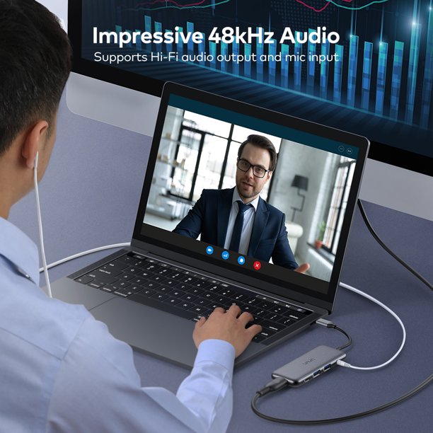 VAVA USB C Hub 8 en 1 4K HDMI, 3 USB, 2USB-C, Tarjeta SD