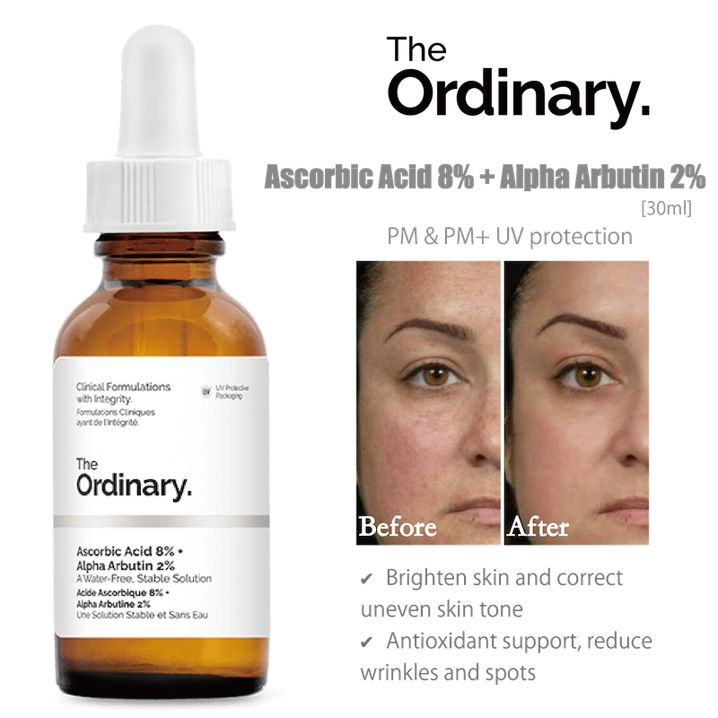 The Ordinary Ascorbic Acid 8% + Alpha Arbutin 2% | Sérum Antimanchas 30ml