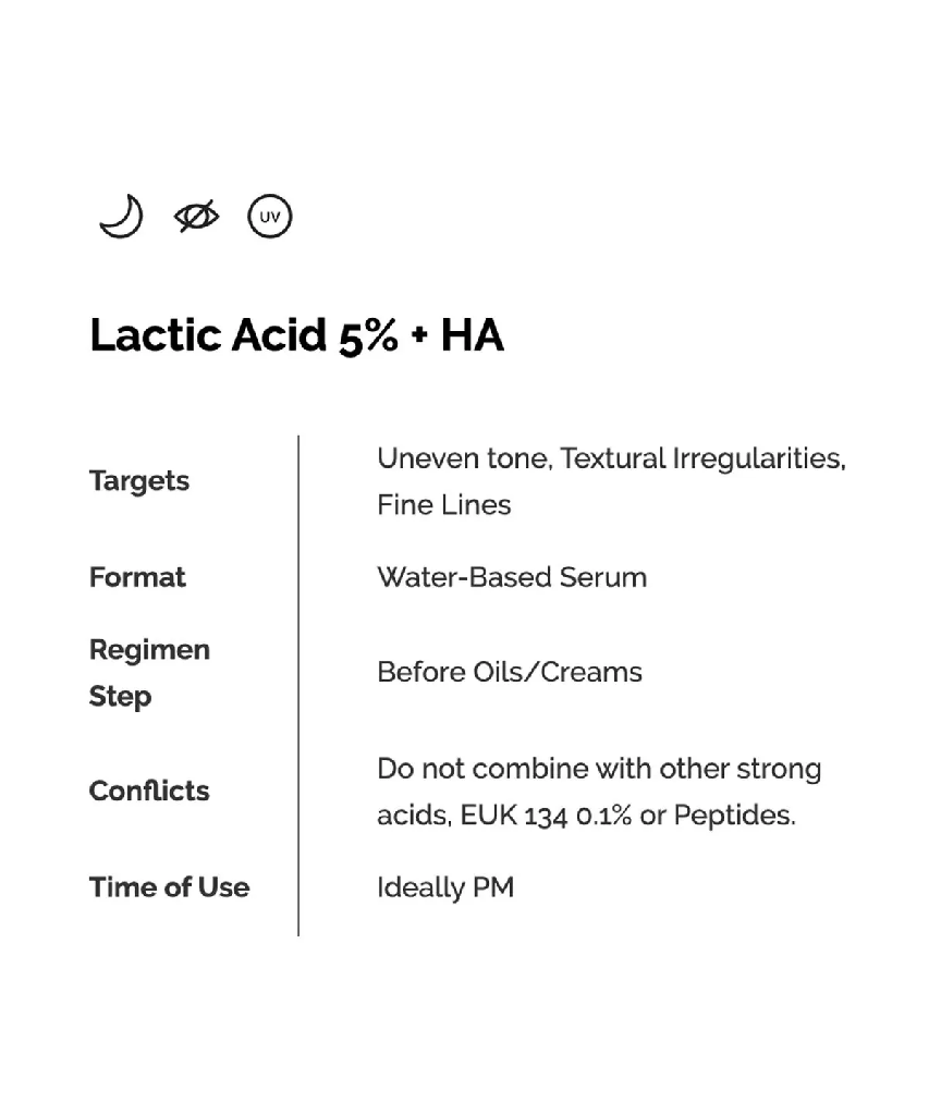 The Ordinary Lactic Acid 5% + HA | Sérum Exfoliante 30ml