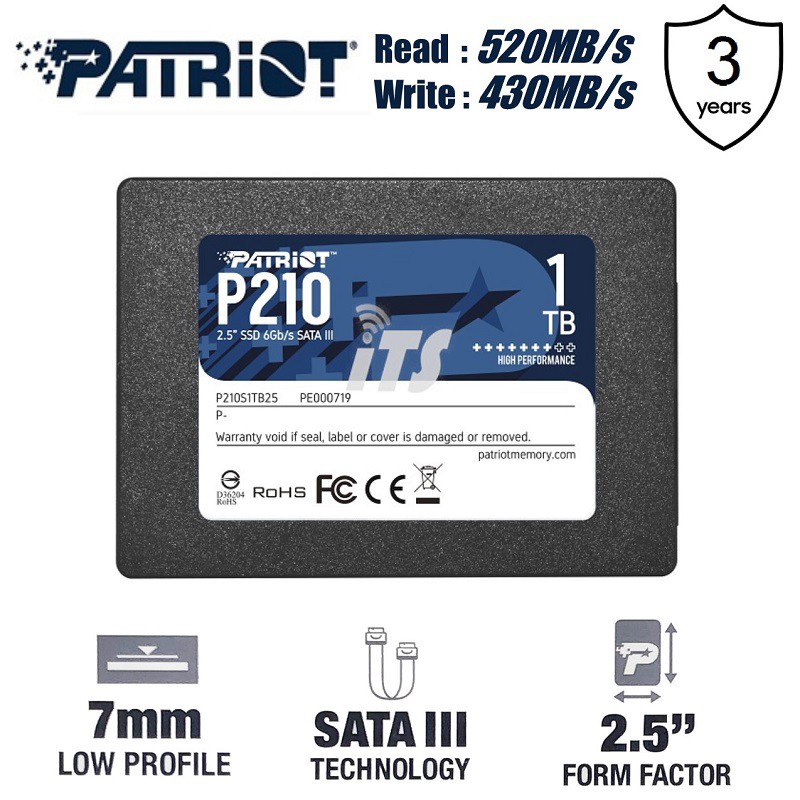 Disco Duro Solido Patriot P210 512GB Sata 3