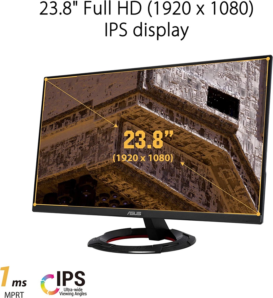 ASUS TUF Gaming Monitor IPS 1080P 23.8 pulgadas 165Hz 1ms FreeSync VG249Q1R