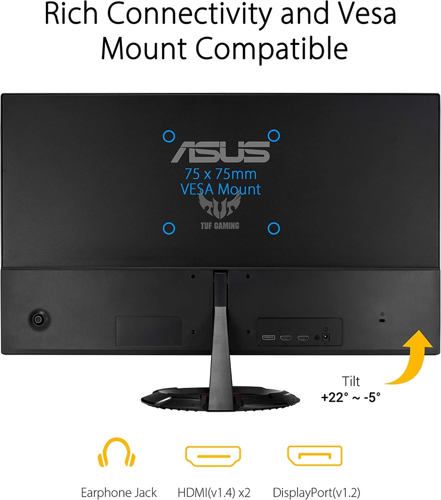 ASUS TUF Gaming Monitor IPS 1080P 23.8 pulgadas 165Hz 1ms FreeSync VG249Q1R