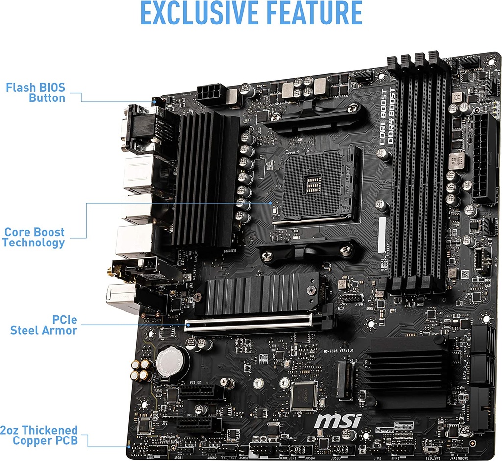 Tarjeta Madre MSI B550M PRO-VDH WIFI AM4 AMD Ryzen