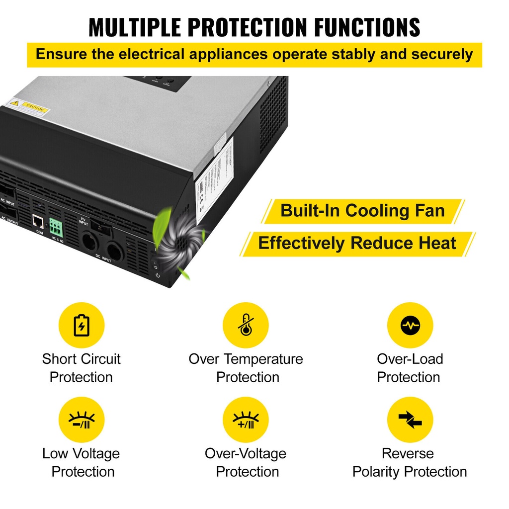 Inversor Hibrido Solar 3KVA 2400W 24VDC a 110V PWM 50A