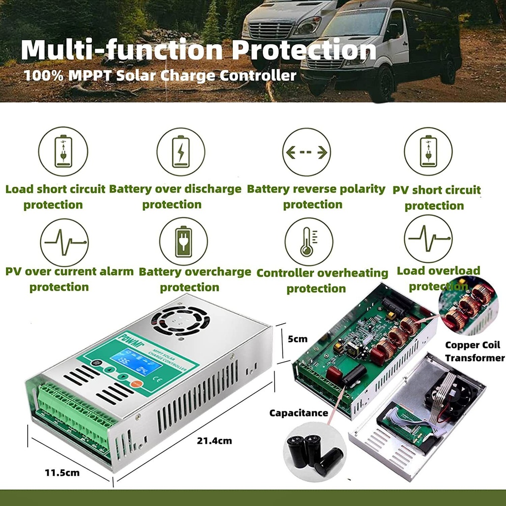 Controlador Solar MPPT PowMr 60A 12V 24V 36V 48V
