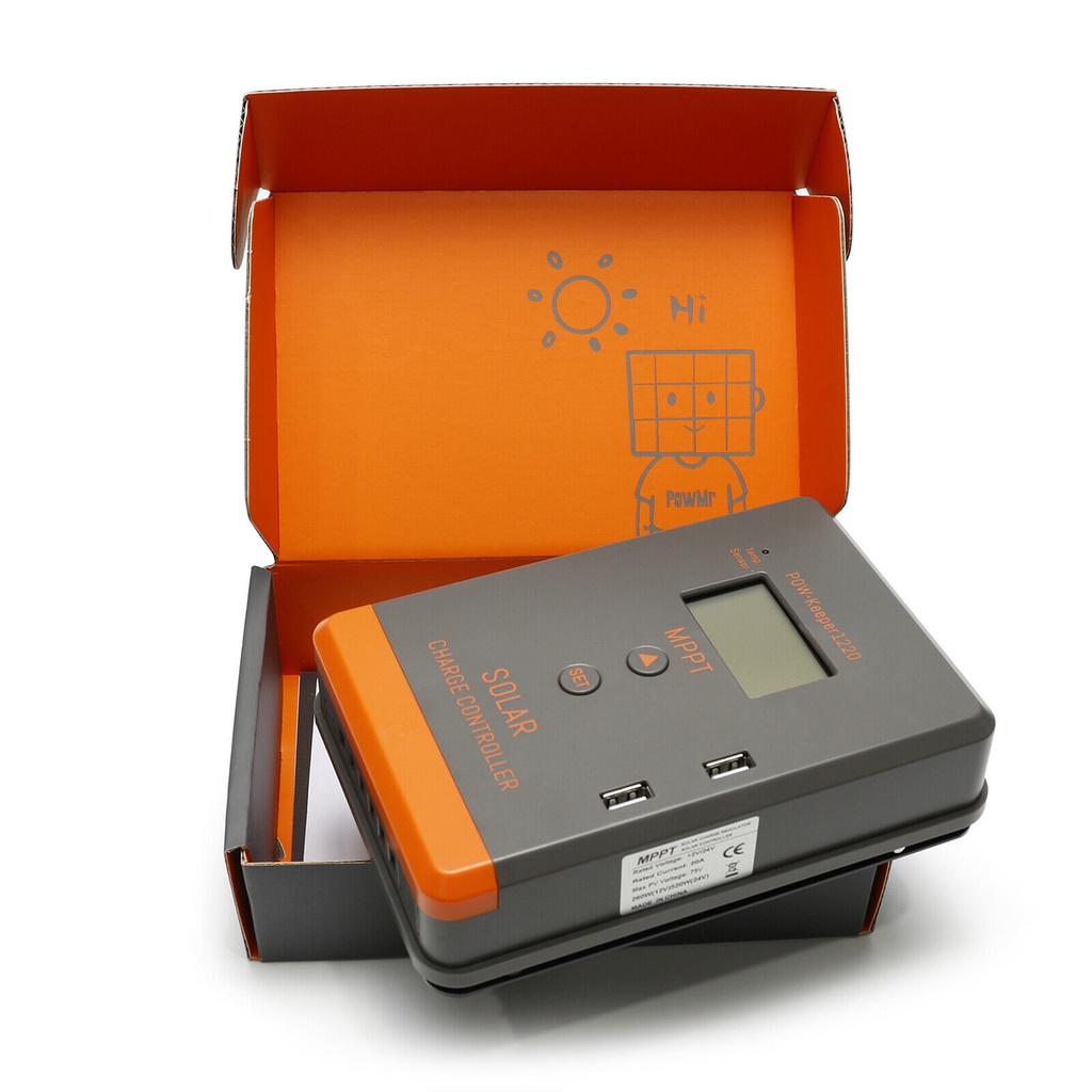 Controlador Solar MPPT PowMr 40A 12V 24V Dual USB