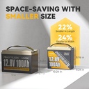 Batería Litio Power Queen Mini LiFePO4 de 12,8 V y 100 Ah, BMS integrado