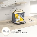 Batería Litio Power Queen Mini LiFePO4 de 12,8 V y 100 Ah, BMS integrado