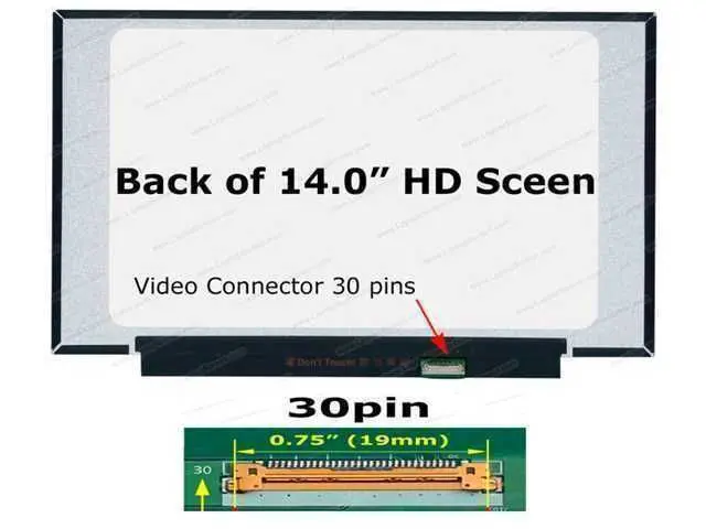 Repuesto Pantalla Laptop 14" Con Borde 30 Pines  