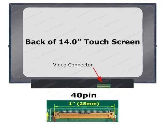 Repuesto Pantalla Laptop 14" sin Borde 40 Pines Tactil