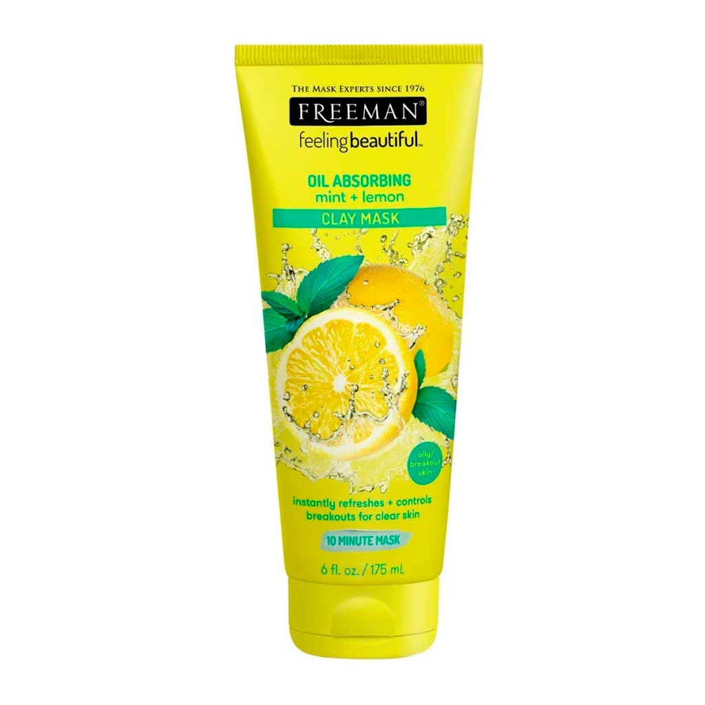 Freeman Mascarilla de Arcilla Mint + Lemon Absorbente de Grasa 175ml