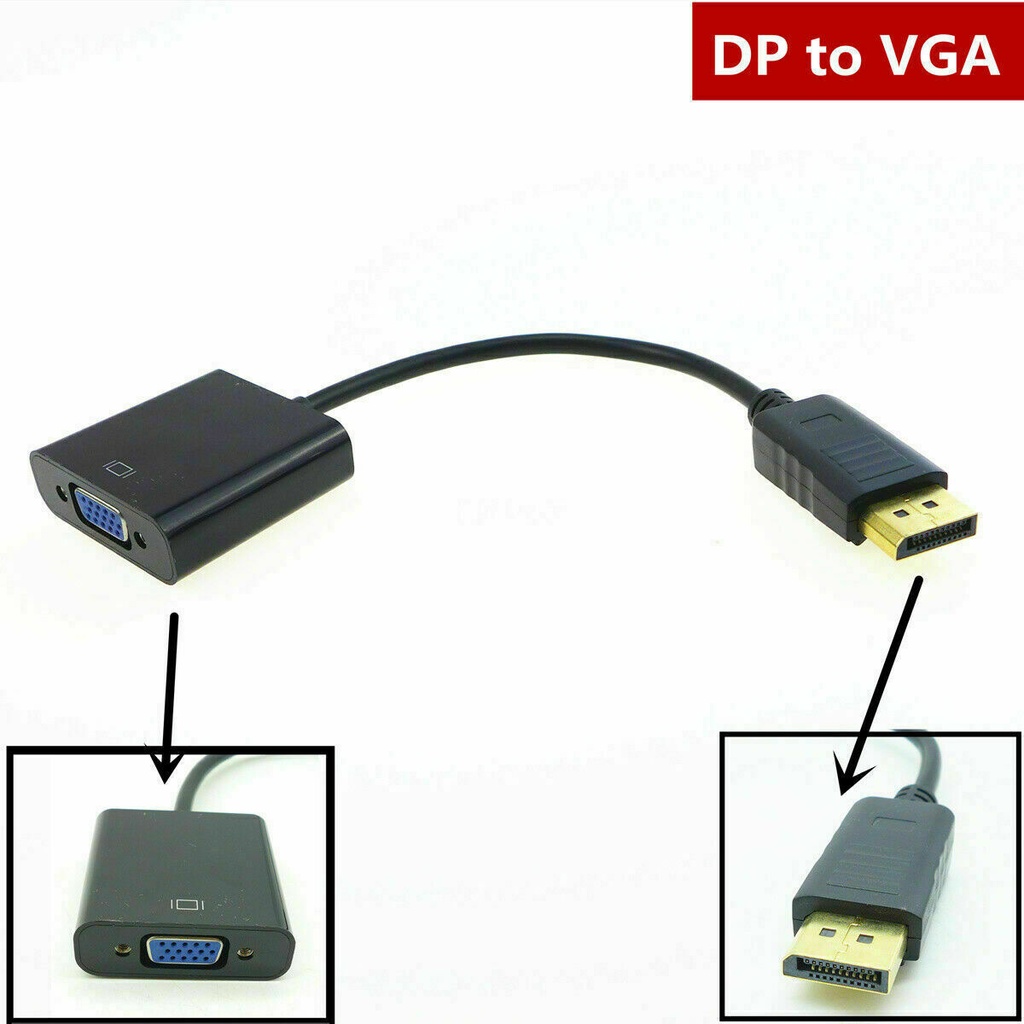Adpatador Convertidor Display Port DP a VGA Hembra