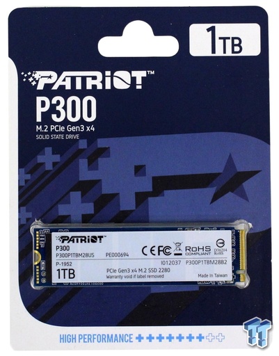 [PatriotP300SSD_M2_NVME_1TB] Disco Duro Solido M.2 Patriot P300 NVME 1TB