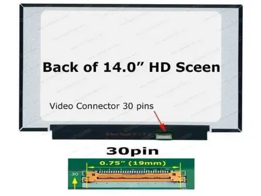 [Pantalla_Laptop_14_30_pines_con_Borde] Repuesto Pantalla Laptop 14" Con Borde 30 Pines  